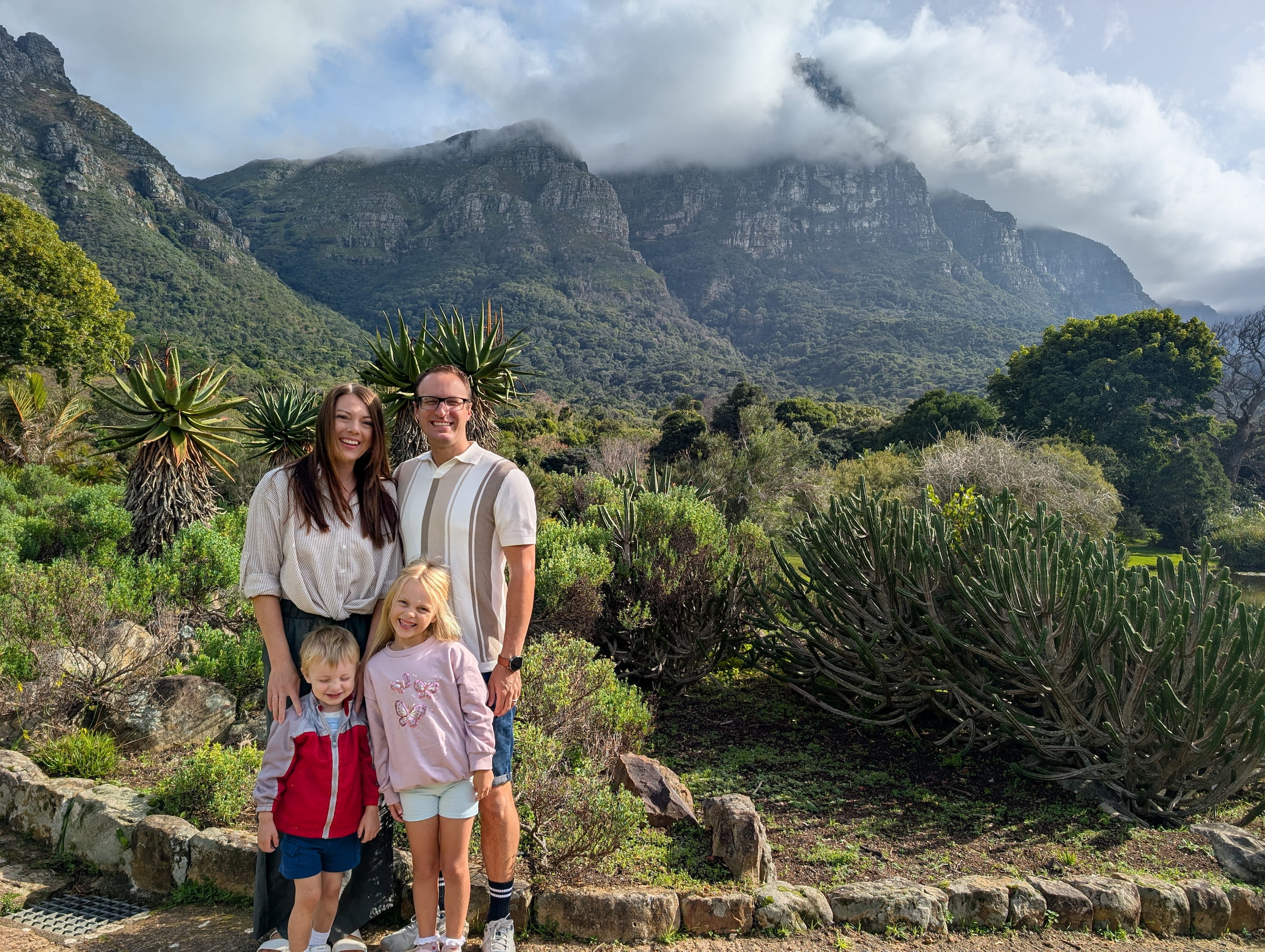 Marlor family at scenic mountain pass
